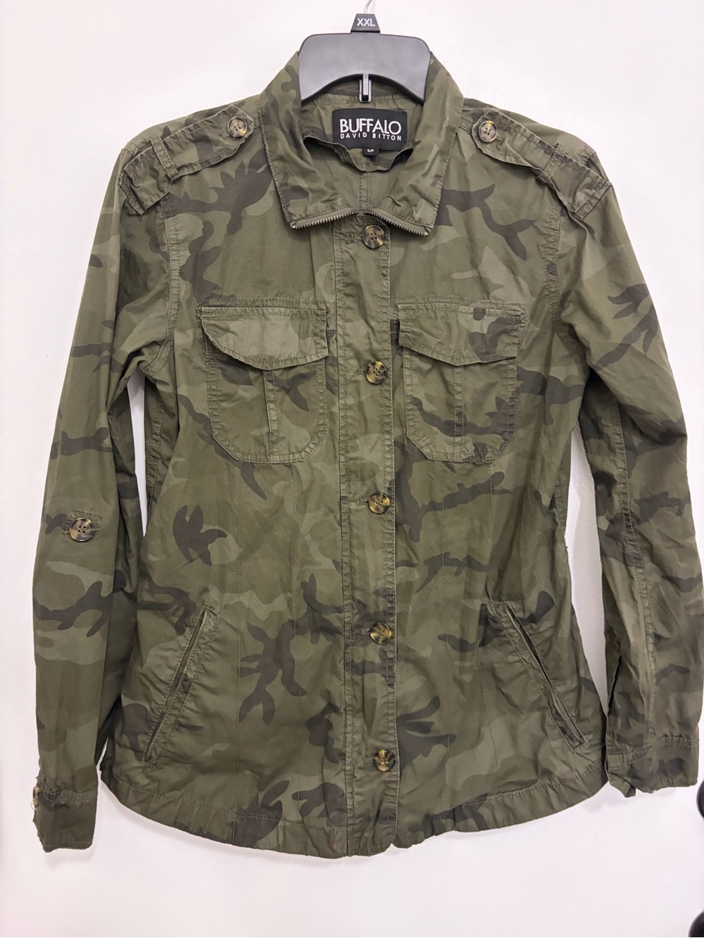 Buffalo David Bitton Olive Green Camo Utility Jacket woman’s S